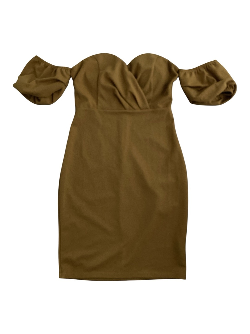 Strapless Medium Victorian Sweetheart Soft bodice mustard off shoulder body con